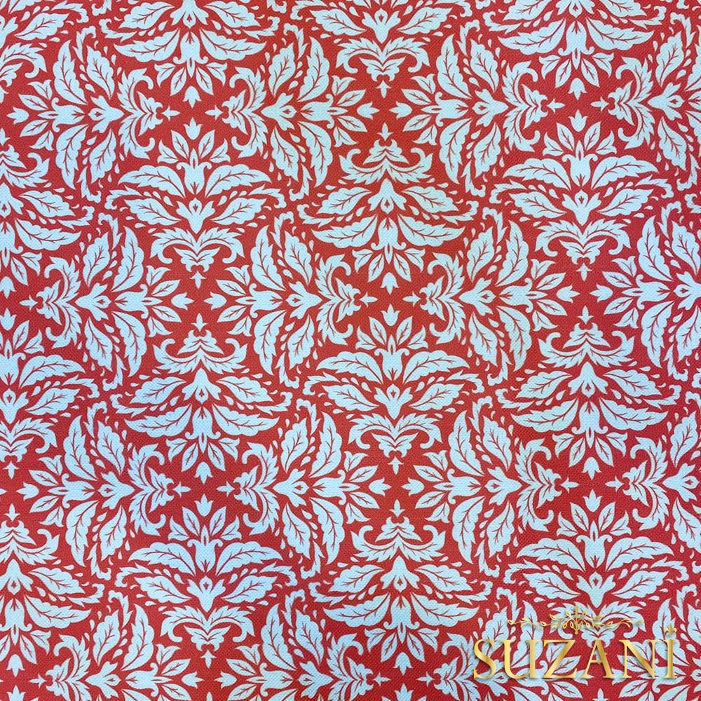 Soft Kırmızı Motif Desenli Dijital Baskılı Kumaş