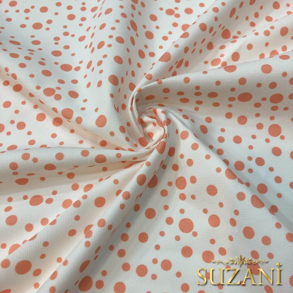 Somon Damlacık Desenli Dijital Baskılı Kumaş