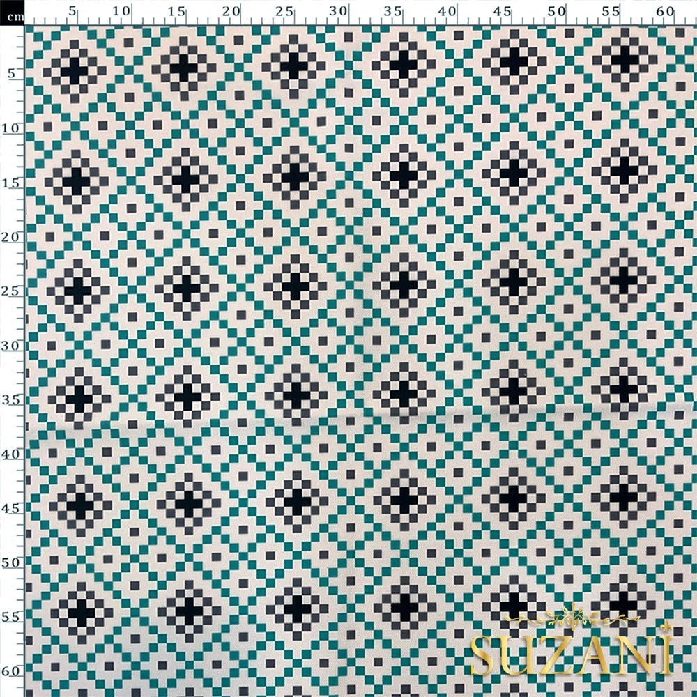 Stilize Kış Desenli Dijital Baskılı Kumaş