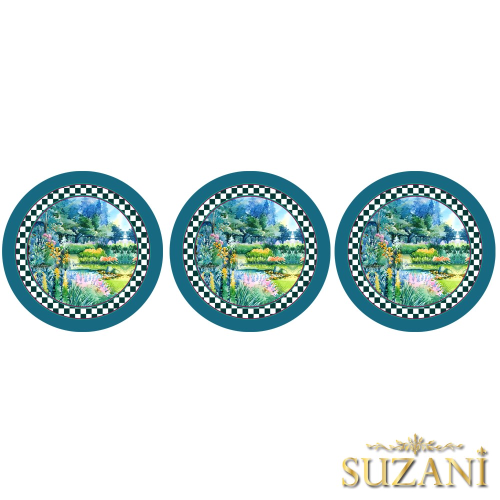 Suluboya Çizim Doğa Desenli Dikişsiz 3'lü Supla Kumaşı