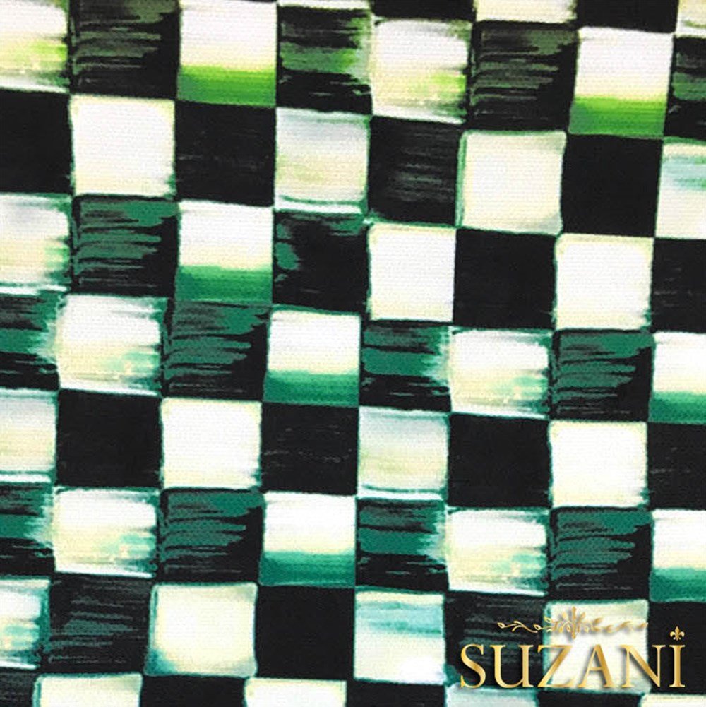 Suluboya Efektli Kareli Kumaş