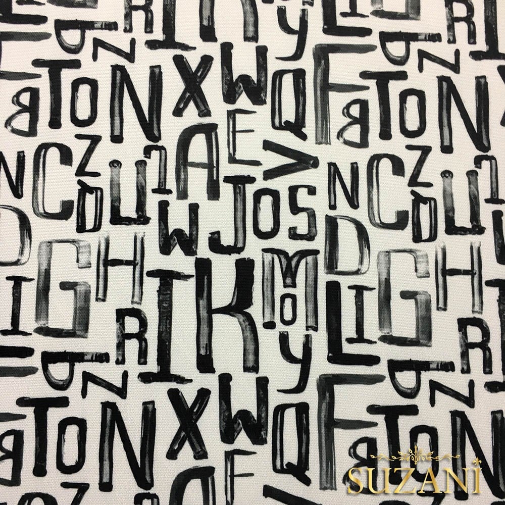 Suluboya Harfler Desenli Kumaş