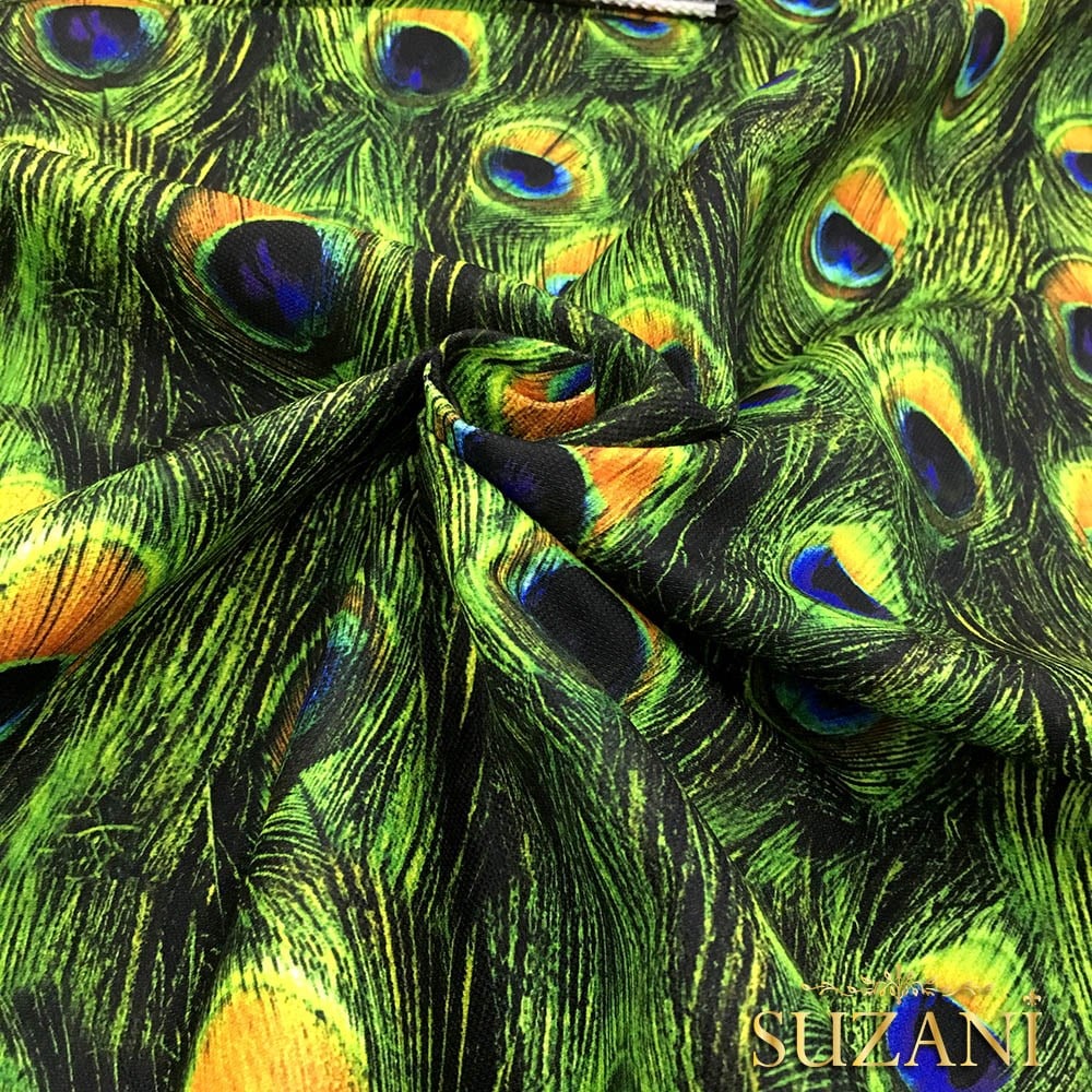 Tavus Kuşu Tüyü Desenli Kumaş