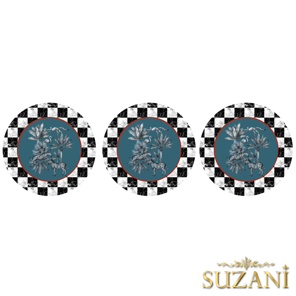 Tropikal Desenli Dikişsiz 3'lü Supla Kumaşı