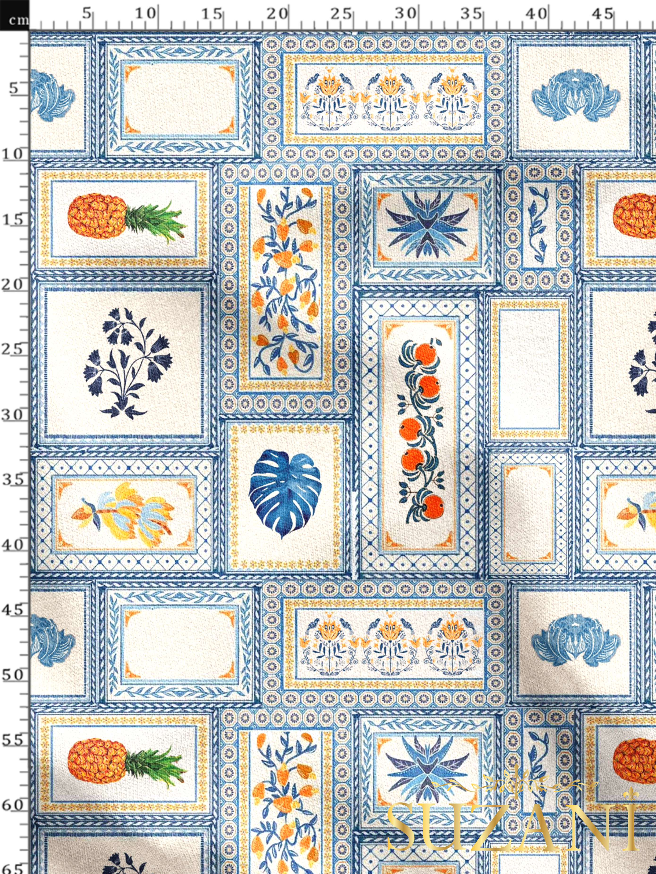 Tropikal Kolaj Desenli Dijital Baskılı Kumaş