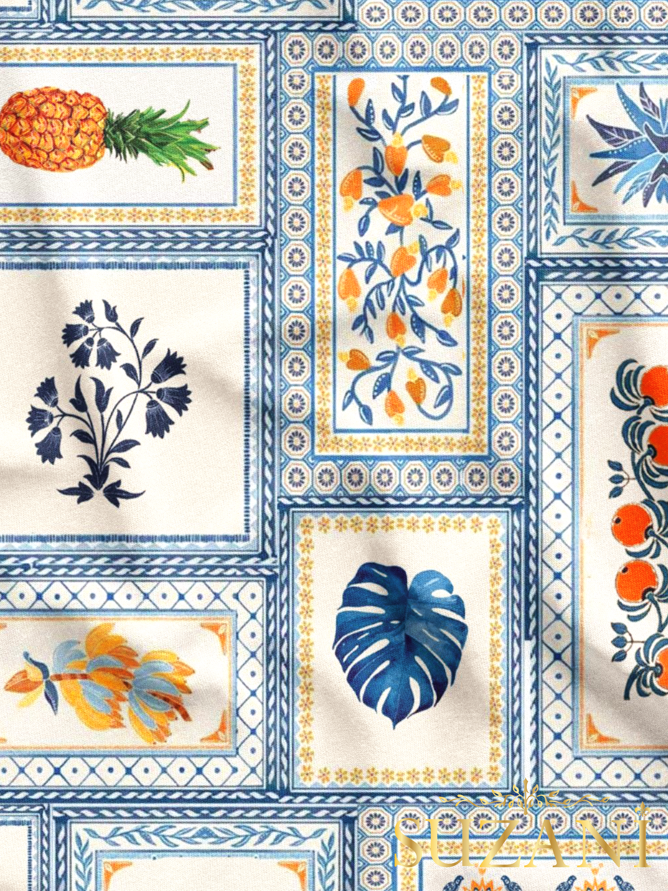 Tropikal Kolaj Desenli Dijital Baskılı Kumaş