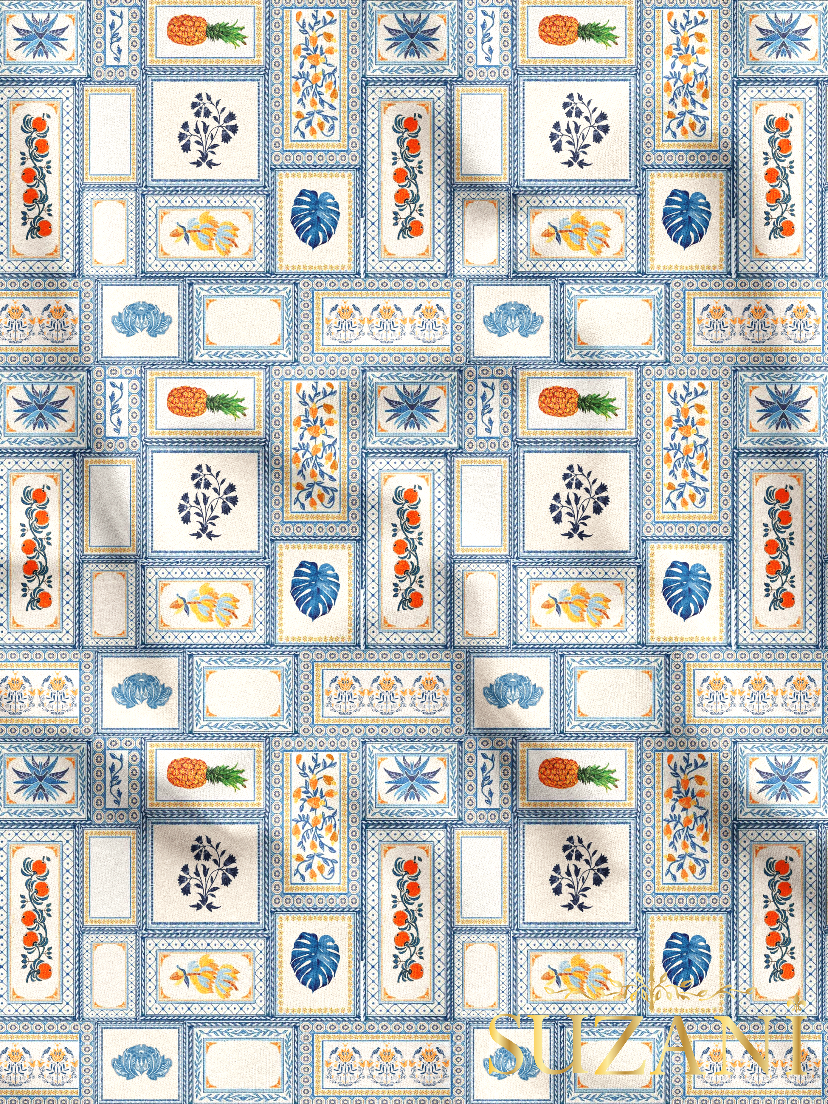 Tropikal Kolaj Desenli Dijital Baskılı Kumaş