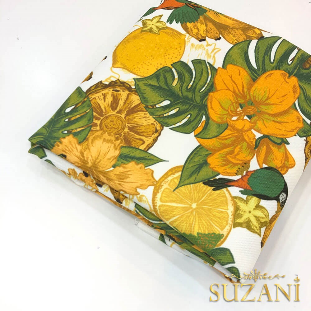 Tropikal Muz Desenli Dijital Baskılı Kumaş