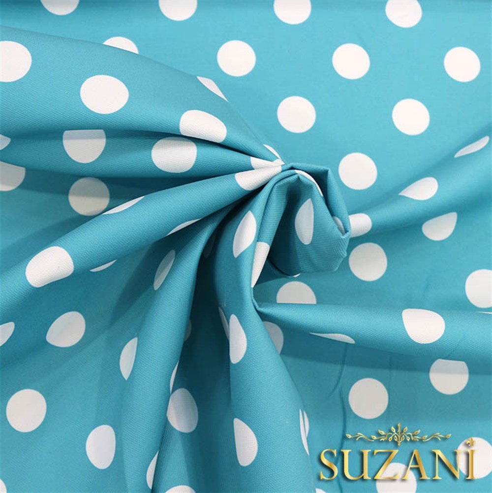 Turkuaz Büyük Puanlı Kumaş