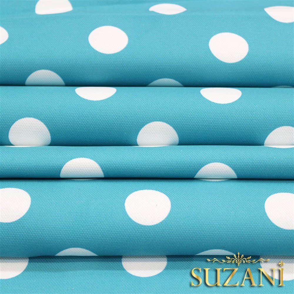 Turkuaz Büyük Puanlı Kumaş