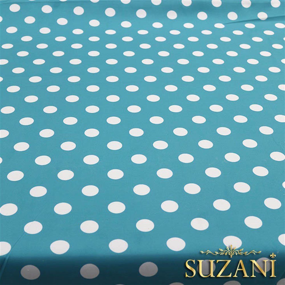 Turkuaz Büyük Puanlı Kumaş