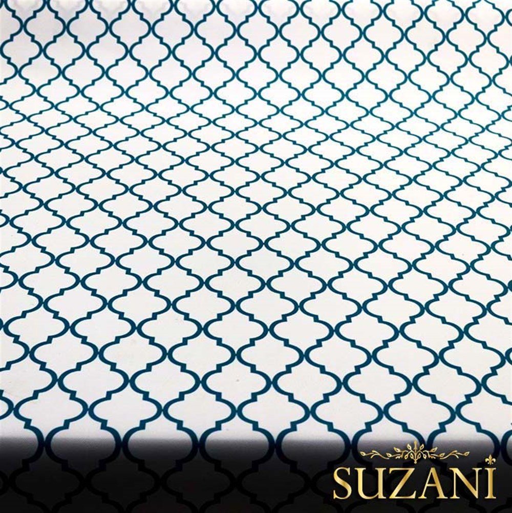 Turkuaz Moroccan Desenli Kumaş