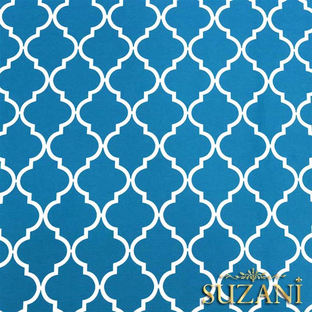 Turkuaz Moroccan Desenli Kumaş