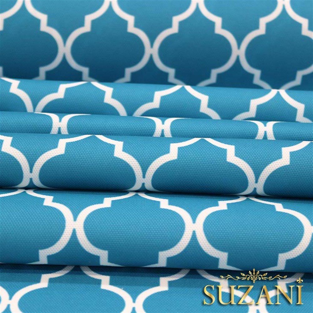 Turkuaz Moroccan Desenli Kumaş