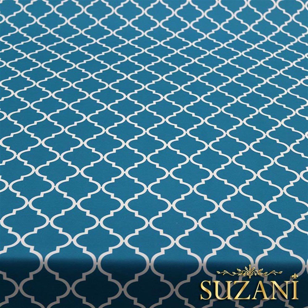 Turkuaz Moroccan Desenli Kumaş