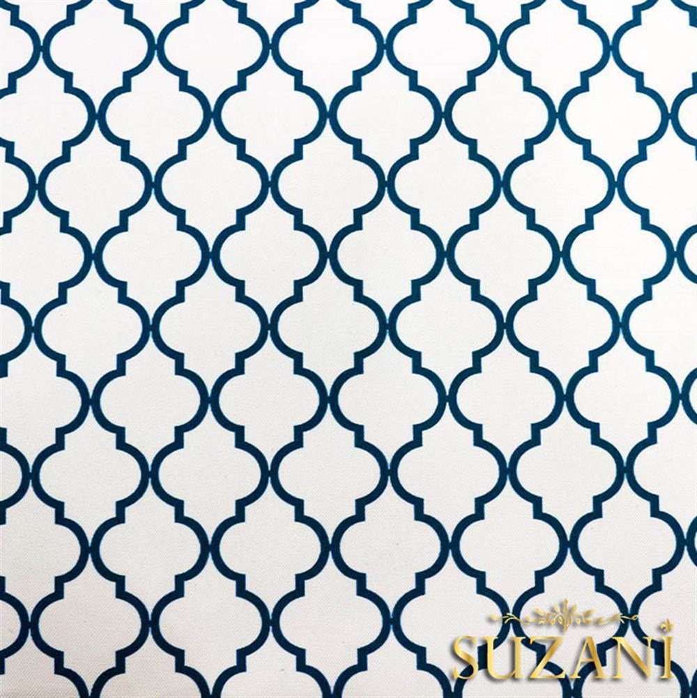 Turkuaz Moroccan Desenli Kumaş