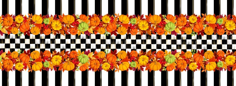 Turuncu Balkabağı Desenli Runner Kumaşı