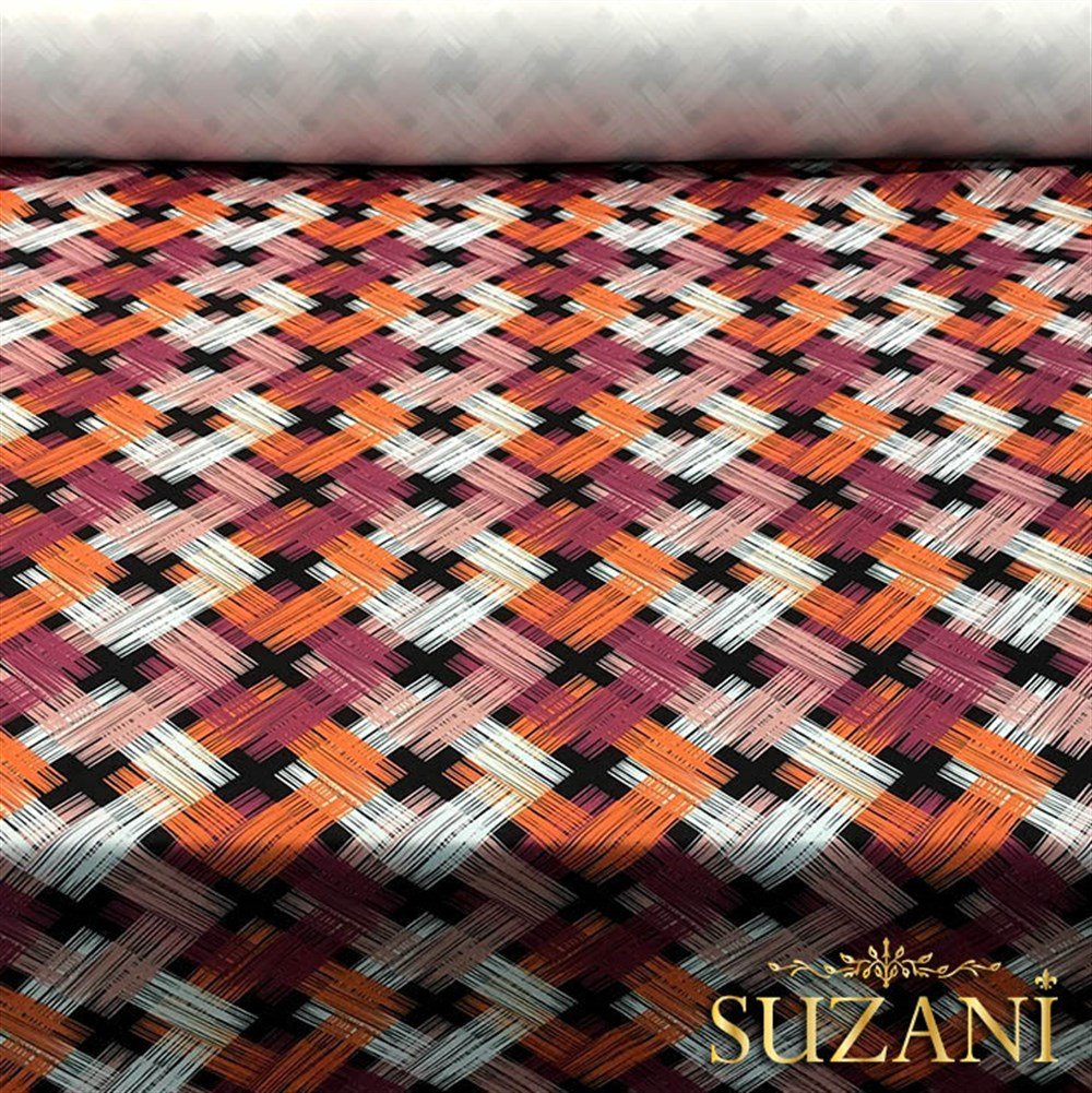 Turuncu Pembe İkat Kumaş