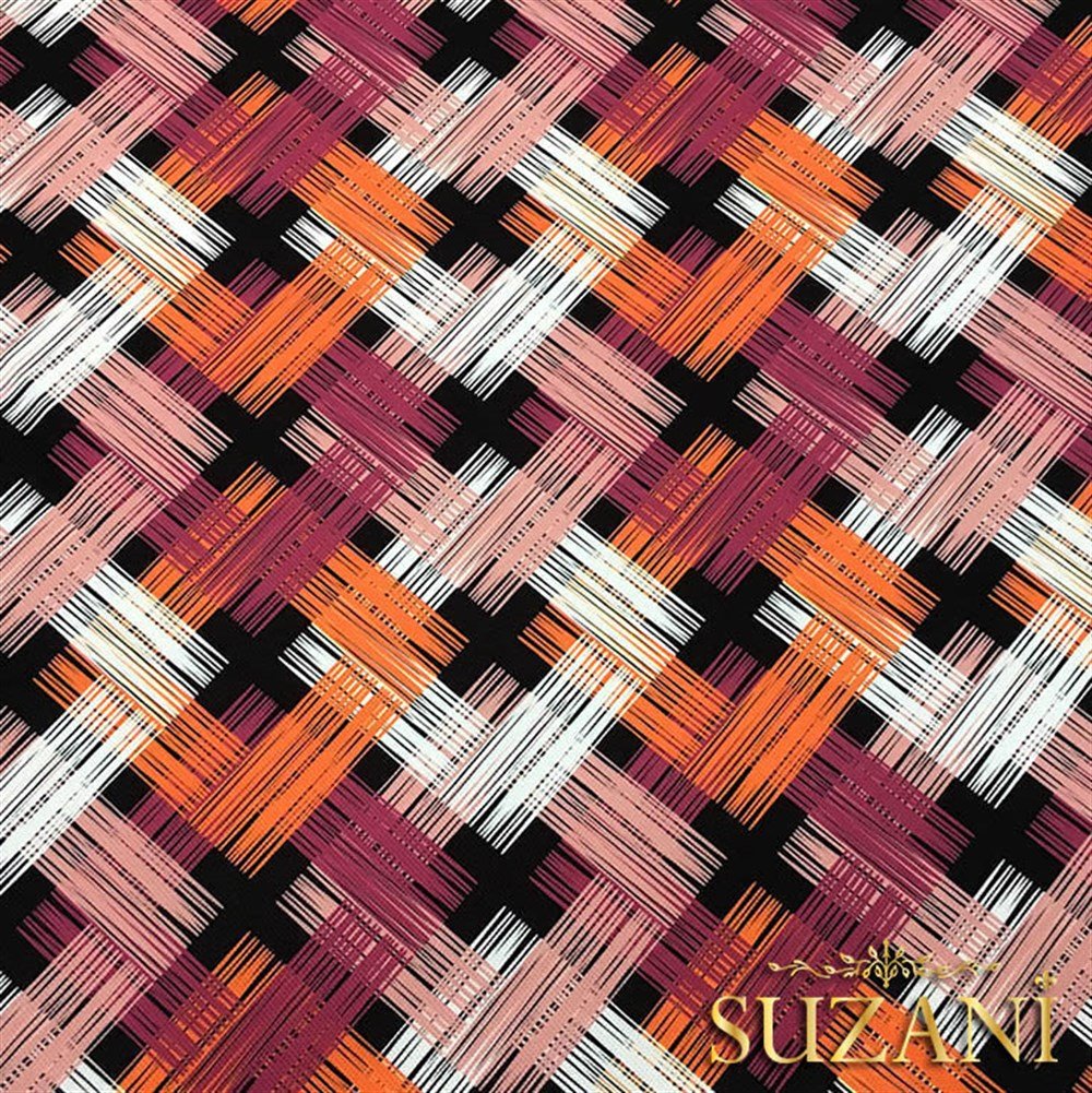 Turuncu Pembe İkat Kumaş