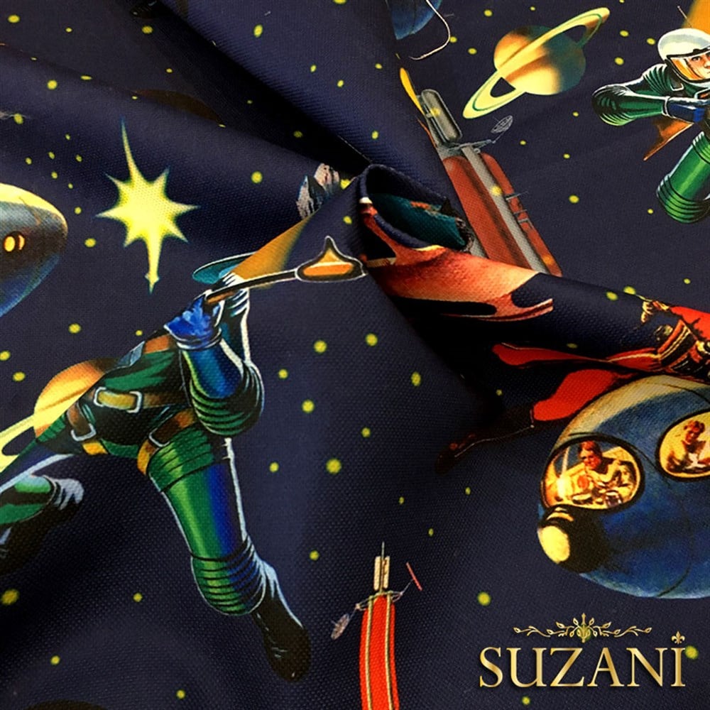 Uzay Desenli Kumaş