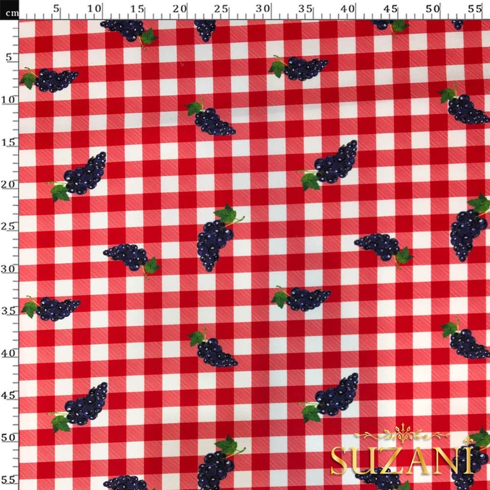 Üzüm Pötikare Desenli Dijital Baskılı Kumaş