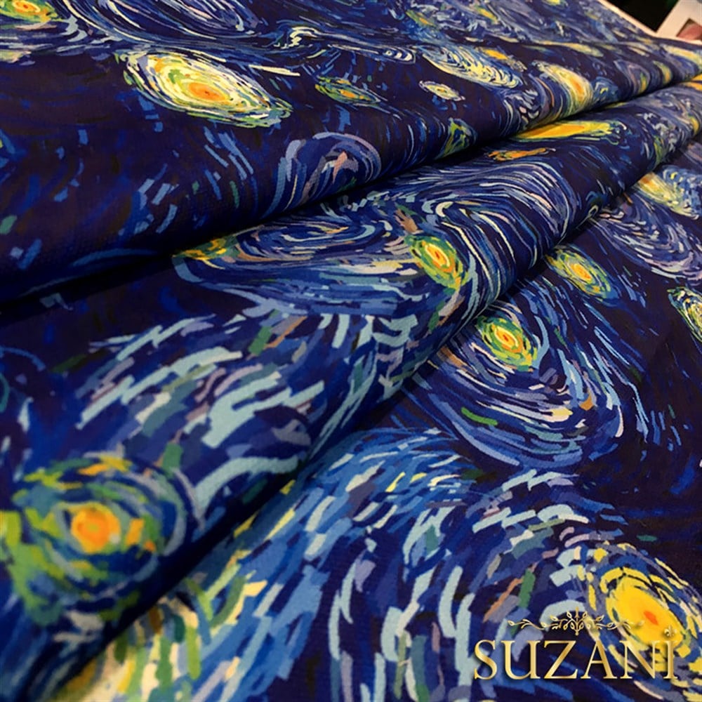 Van Gogh Yıldızlı Gece Desenli Kumaş