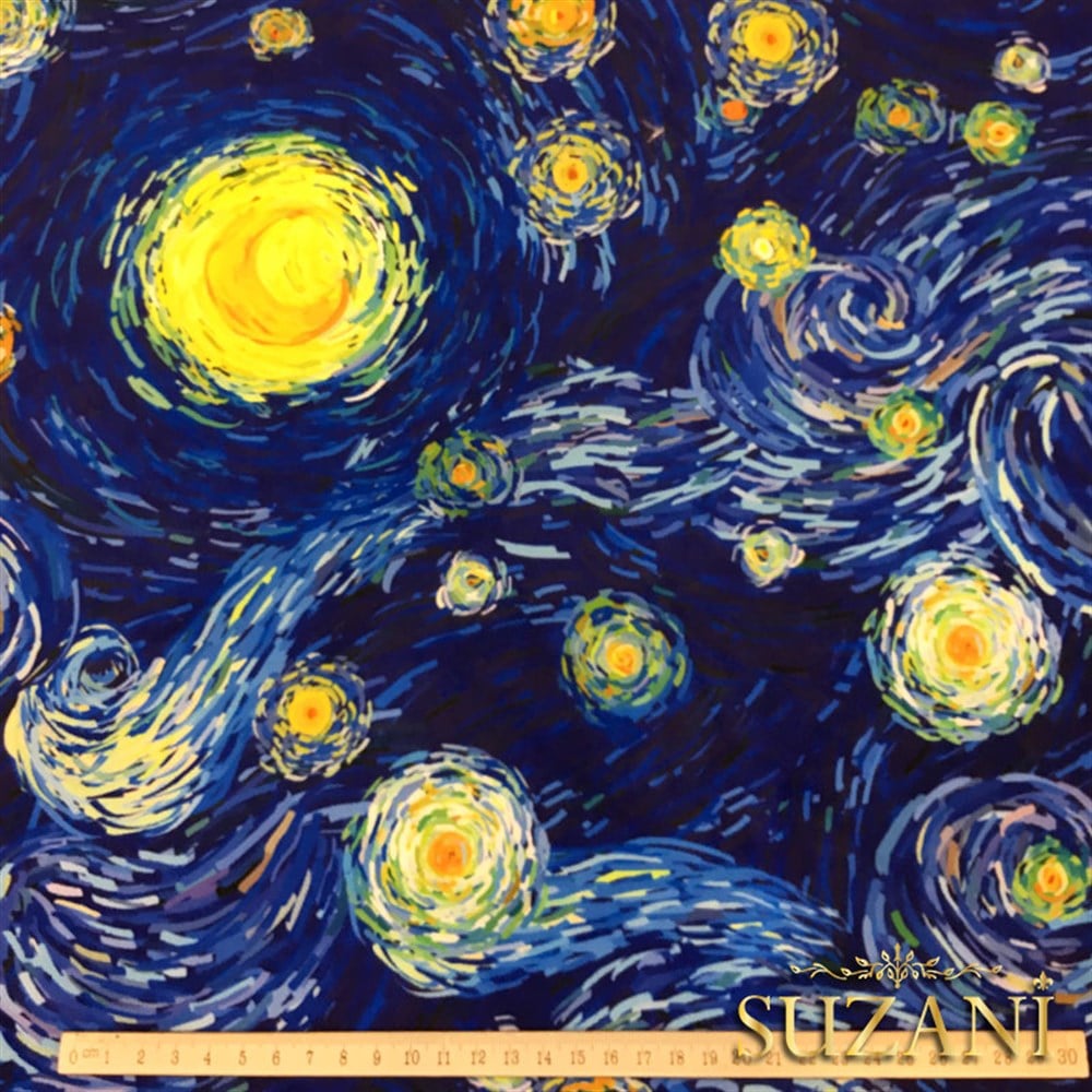 Van Gogh Yıldızlı Gece Desenli Kumaş