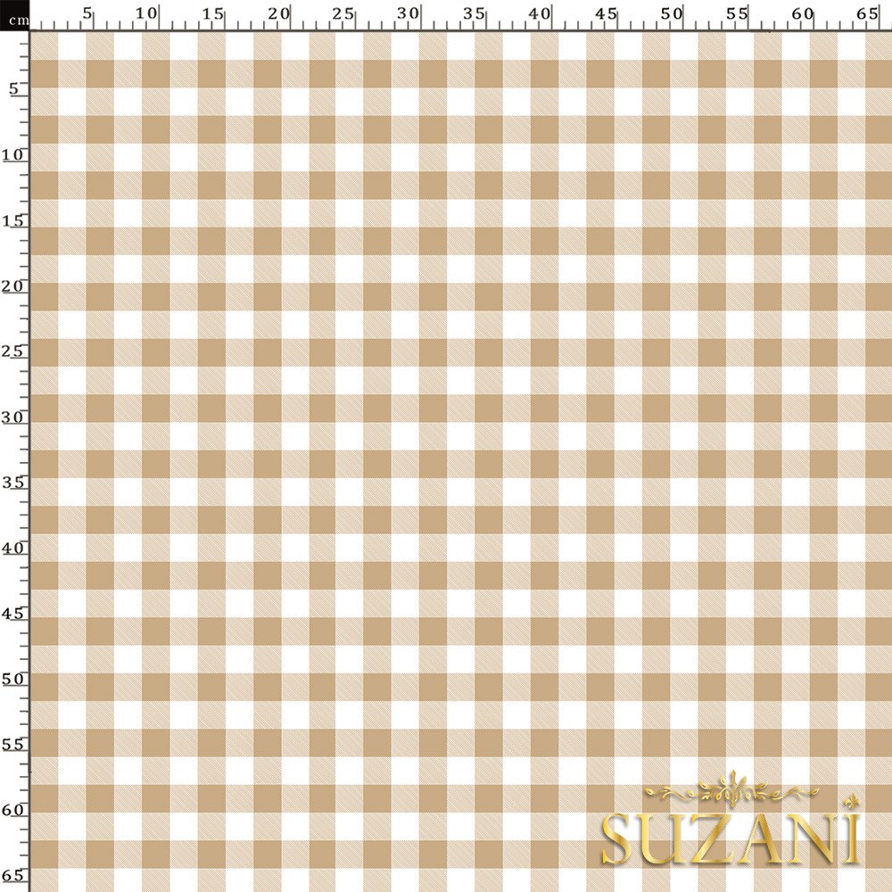 Vanilya Küçük Pötikare Desenli Dijital Baskılı Kumaş