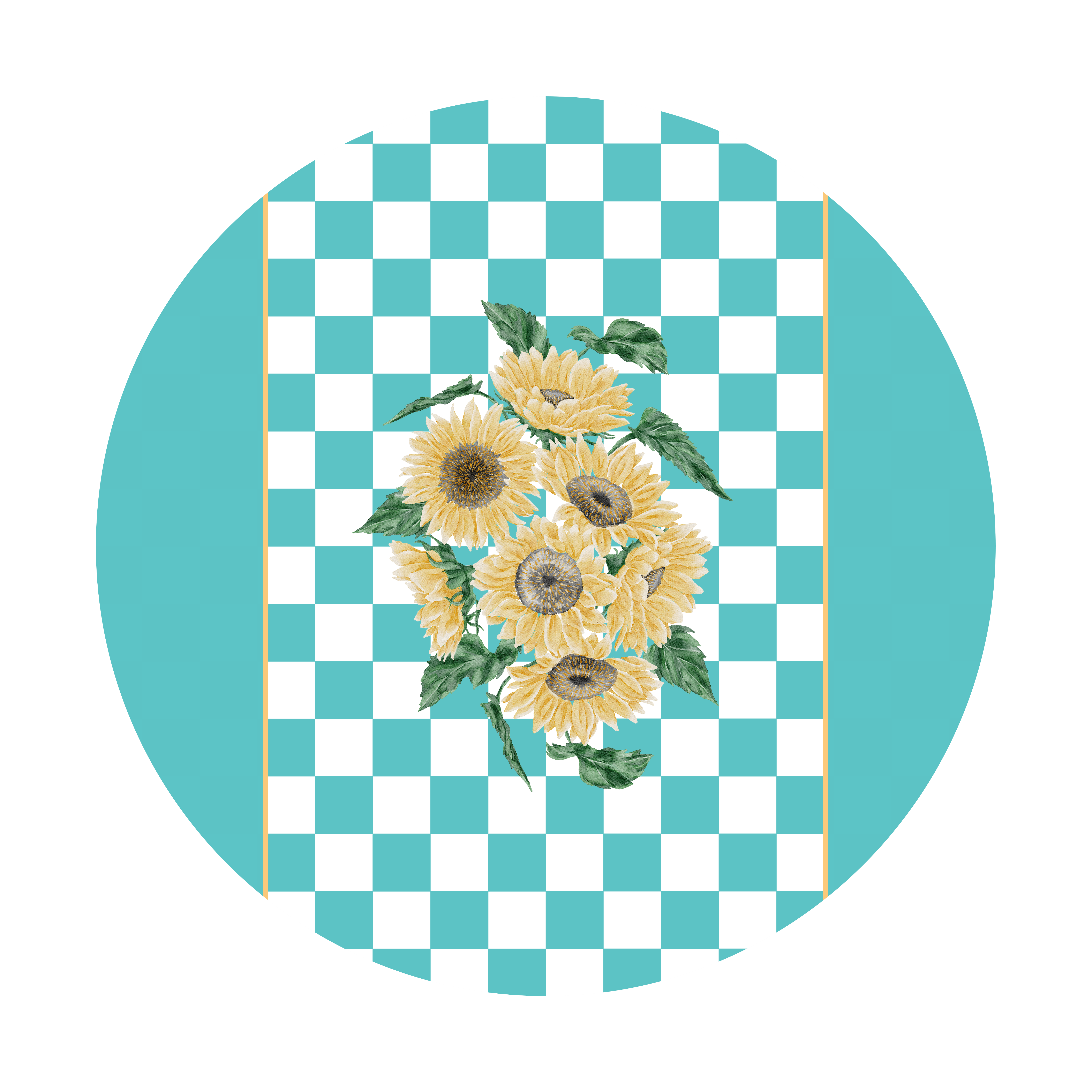 Vintage Garden Günebakan Desenli Dikişsiz 3'lü Supla Kumaşı