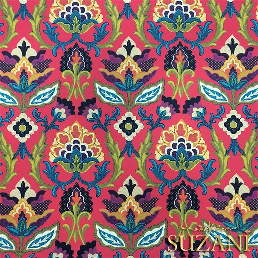 Yanık Turuncu Üzeri Goblen Desenli Kumaş