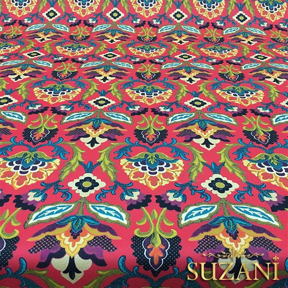 Yanık Turuncu Üzeri Goblen Desenli Kumaş