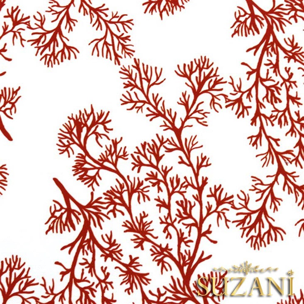 Yelpaze Mercan Dalı Desenli Kumaş