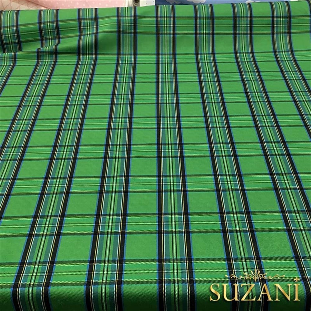 Yeşil Ekose Döşemelik Kumaş