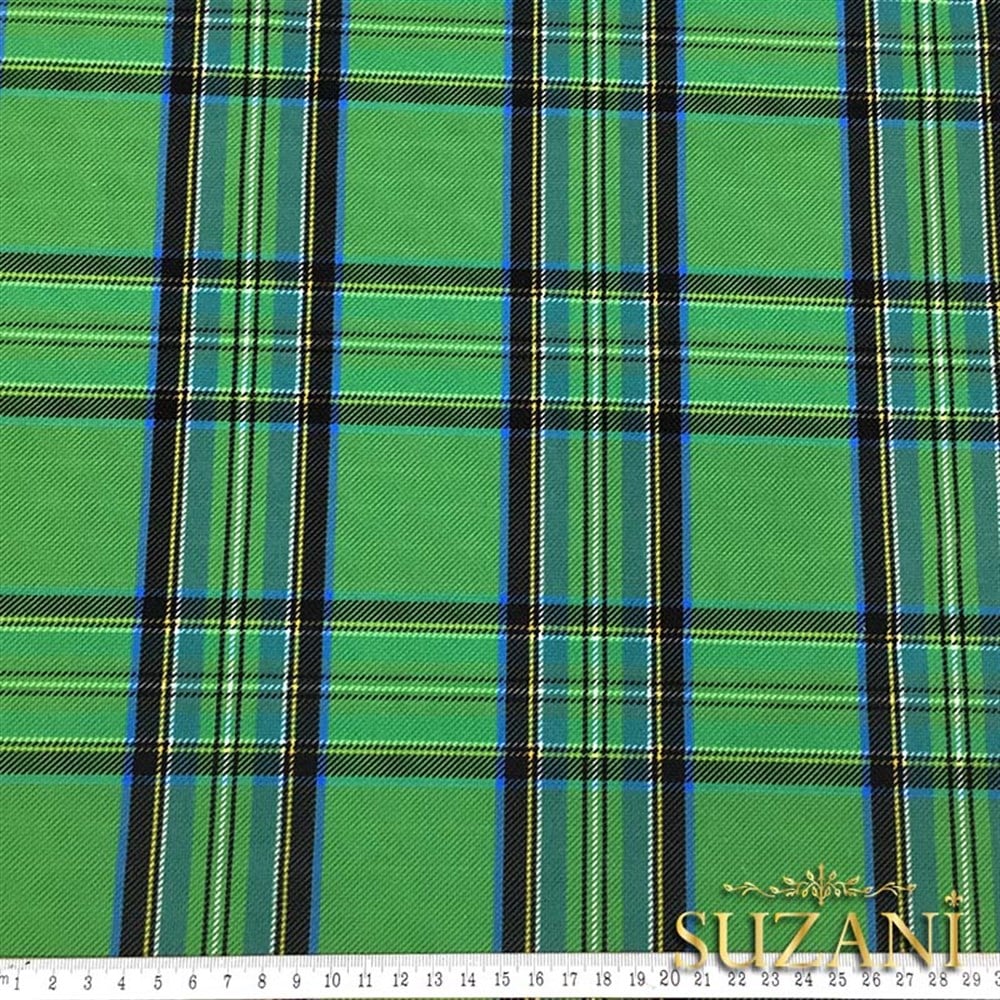 Yeşil Ekose Döşemelik Kumaş