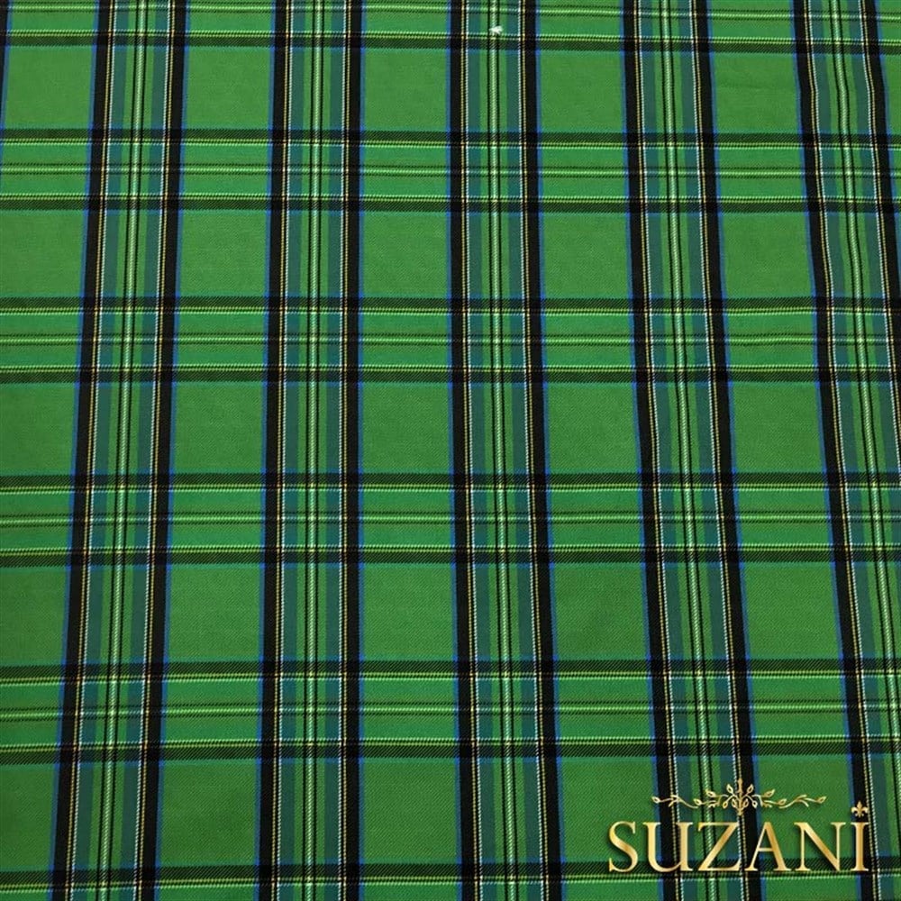 Yeşil Ekose Döşemelik Kumaş
