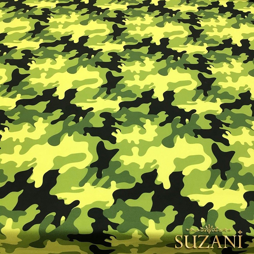Yeşil Kamuflaj Desenli Kumaş