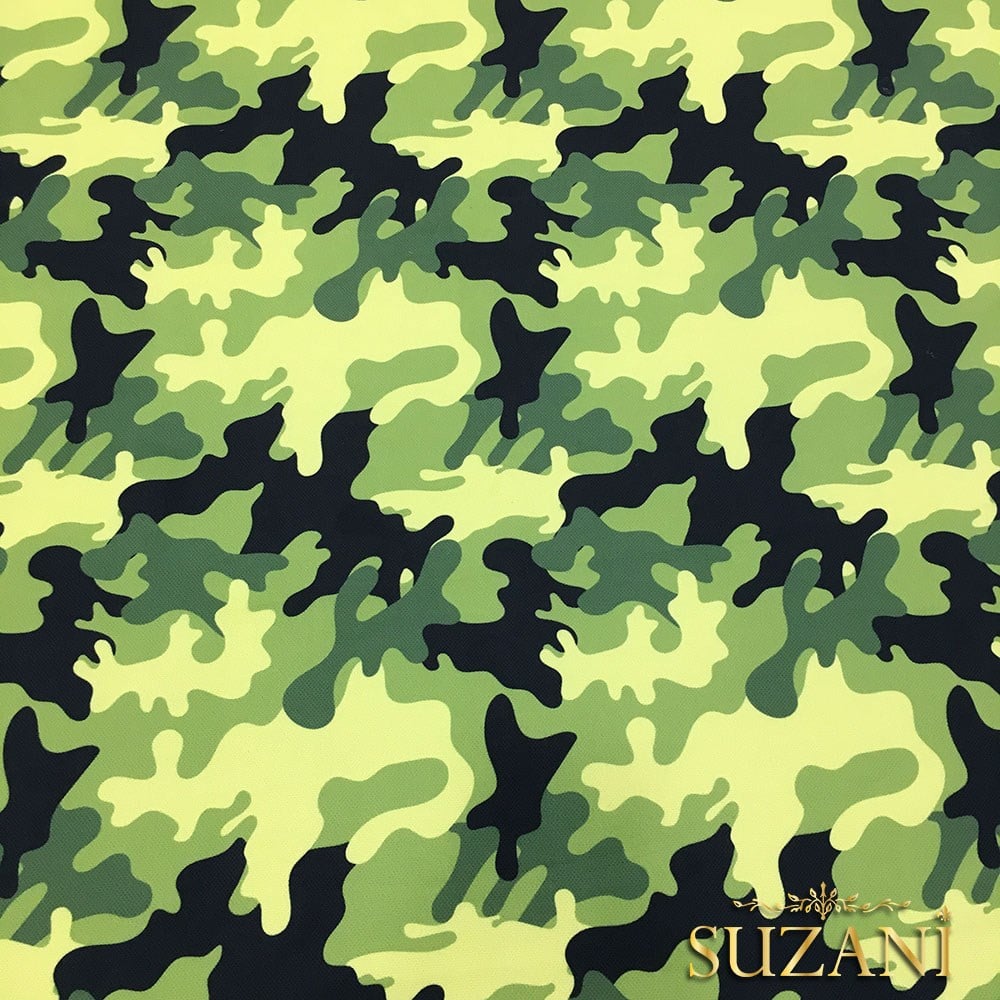 Yeşil Kamuflaj Desenli Kumaş