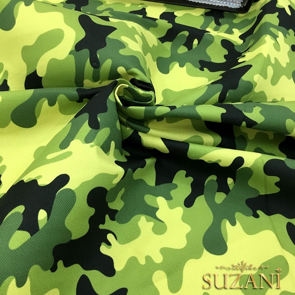 Yeşil Kamuflaj Desenli Kumaş