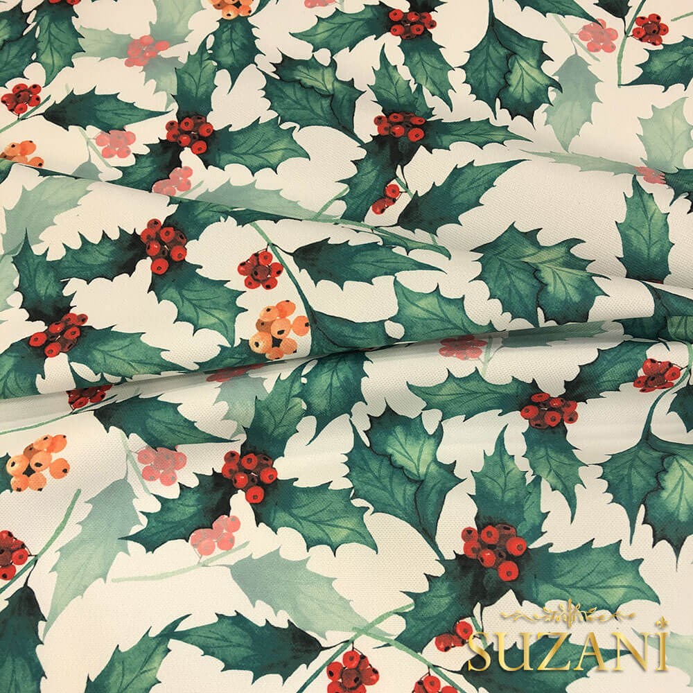 Yeşil Yaprak Desenli Dijital Baskılı Kumaş