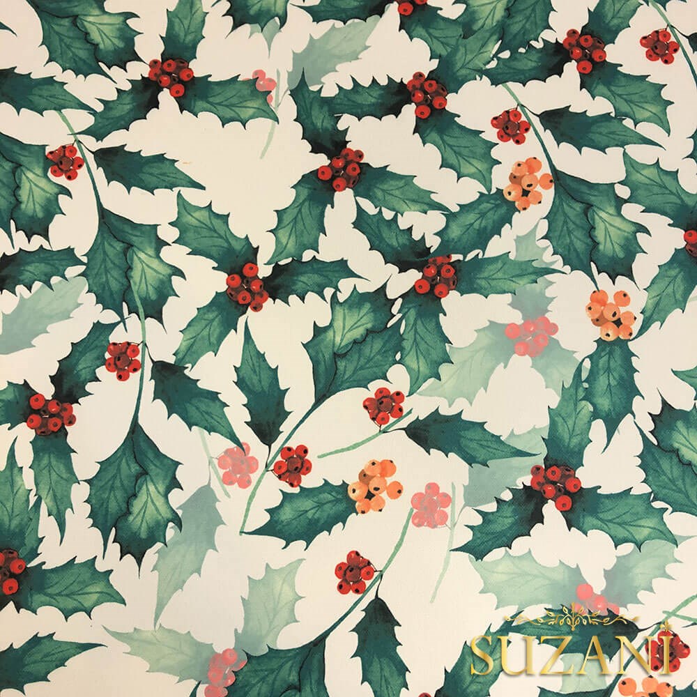 Yeşil Yaprak Desenli Dijital Baskılı Kumaş