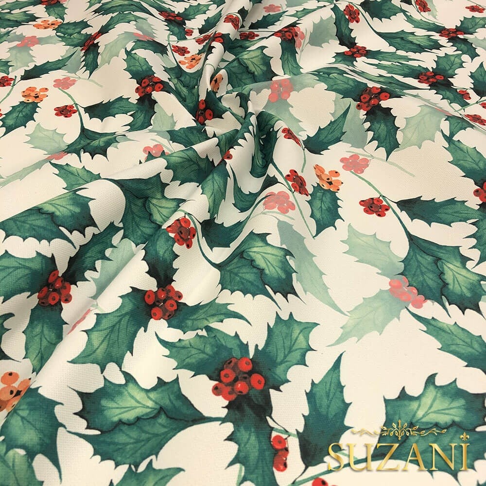 Yeşil Yaprak Desenli Dijital Baskılı Kumaş