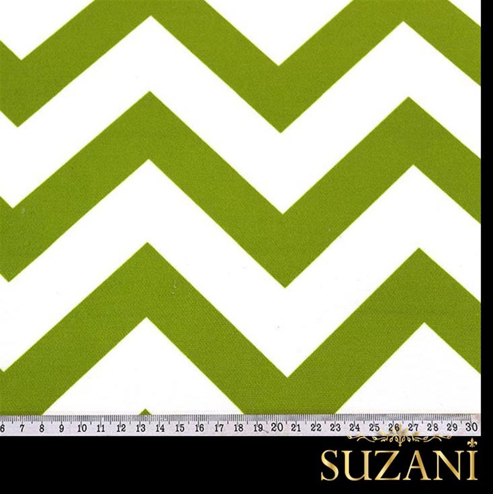 Yeşil Zigzag Desenli Kumaş