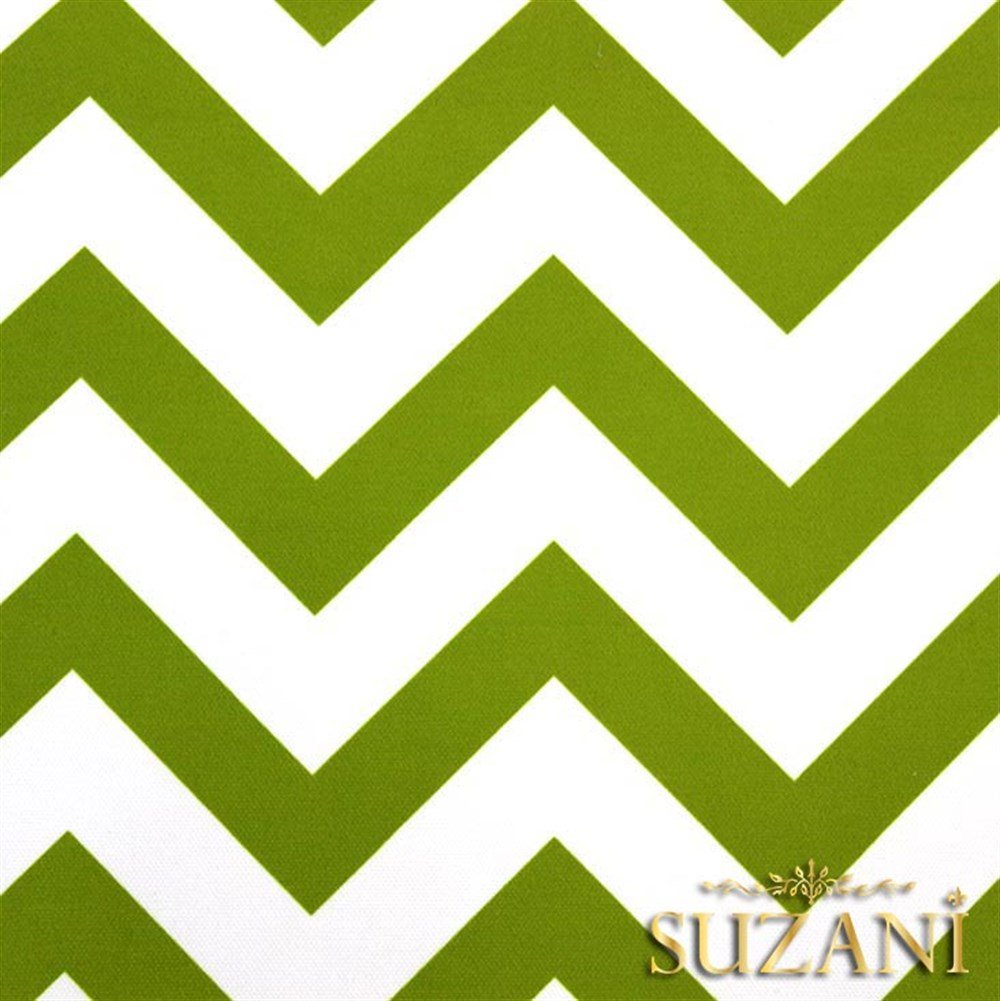 Yeşil Zigzag Desenli Kumaş