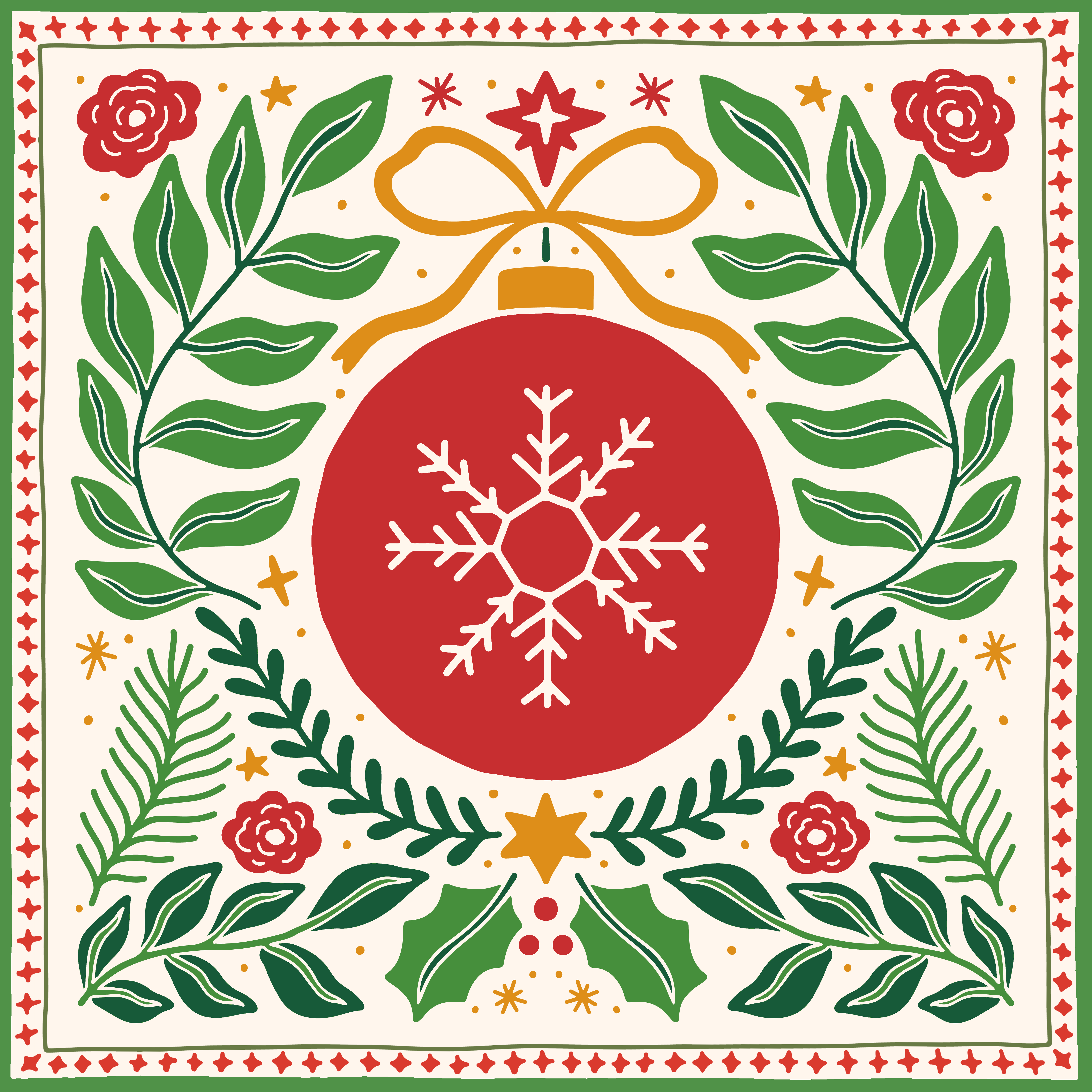 Yılbaşı Desenli 3'lü Pano Kumaş