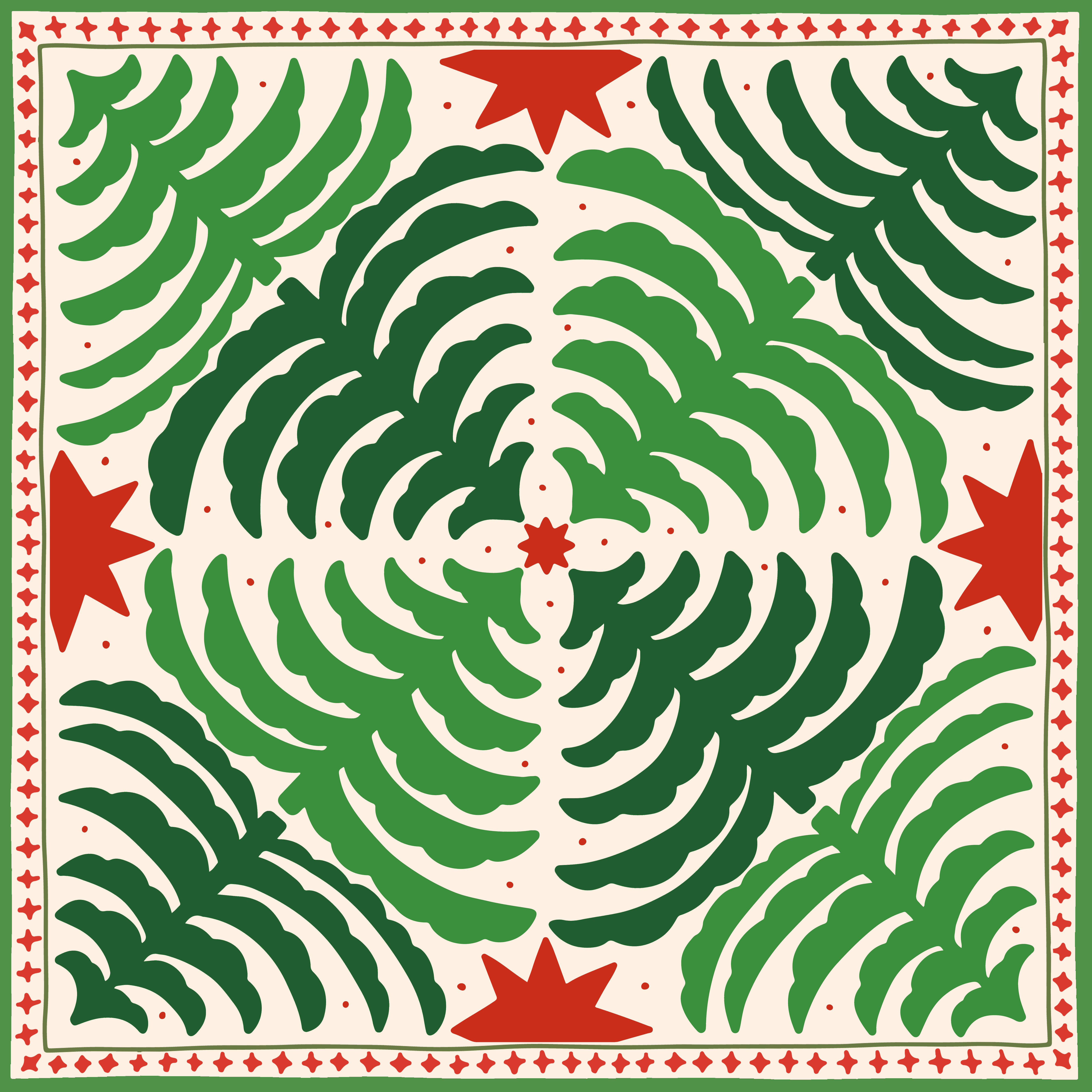 Yılbaşı Desenli 3'lü Pano Kumaş