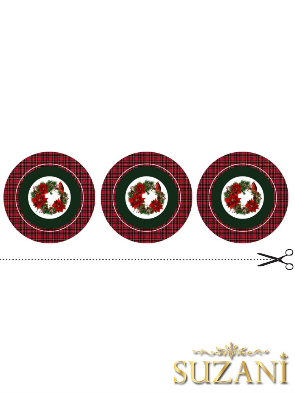 Yılbaşı Desenli Dikişsiz 3'lü Supla Kumaşı