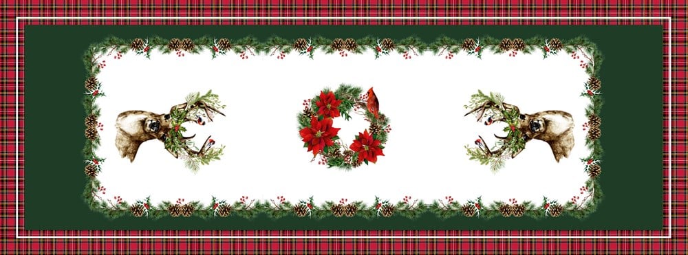 Yılbaşı Desenli Dikişsiz Runner Kumaşı