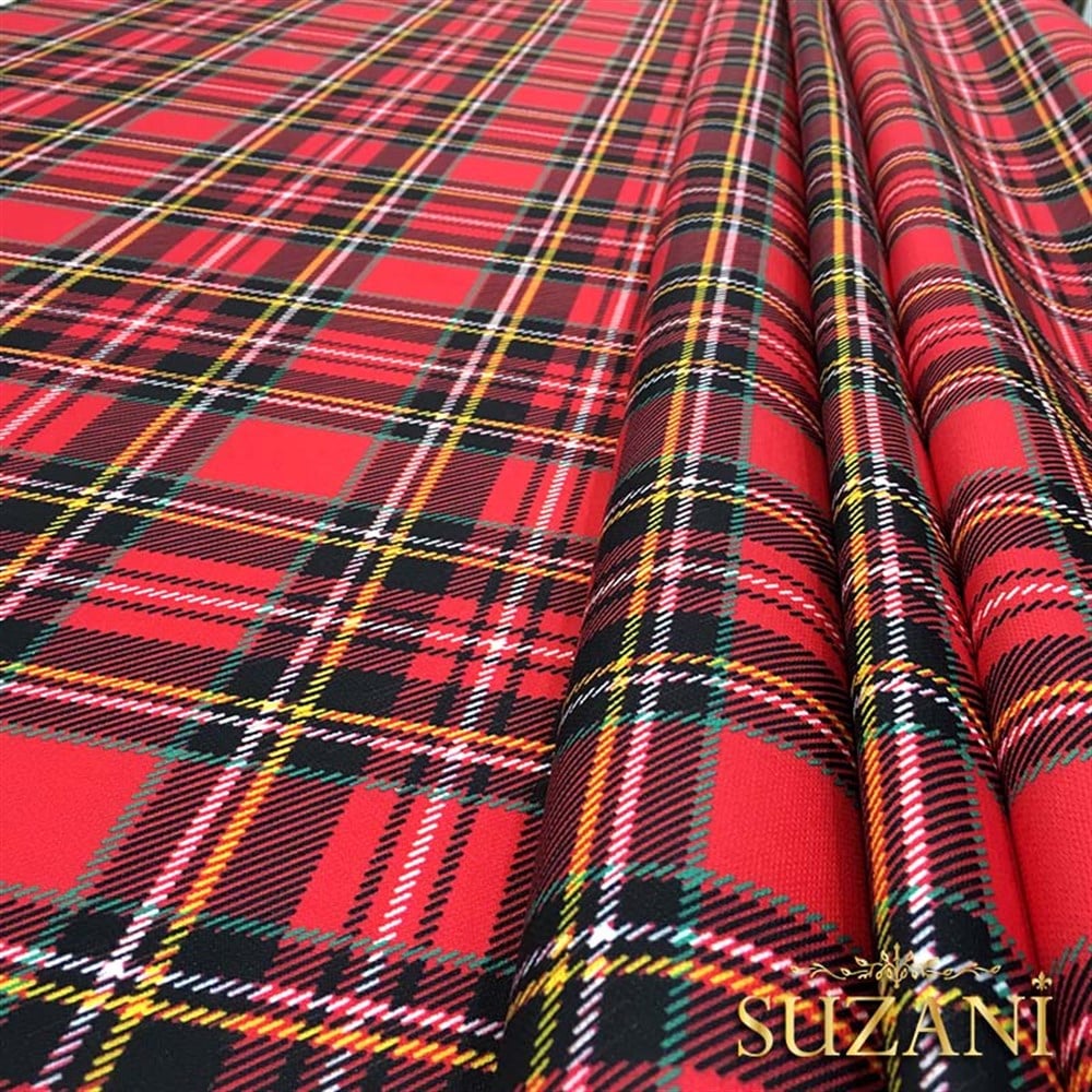 Yılbaşı Ekose Desenli Kumaş