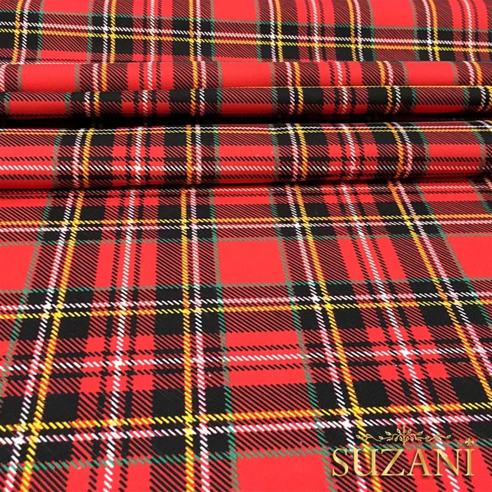 Yılbaşı Ekose Desenli Kumaş