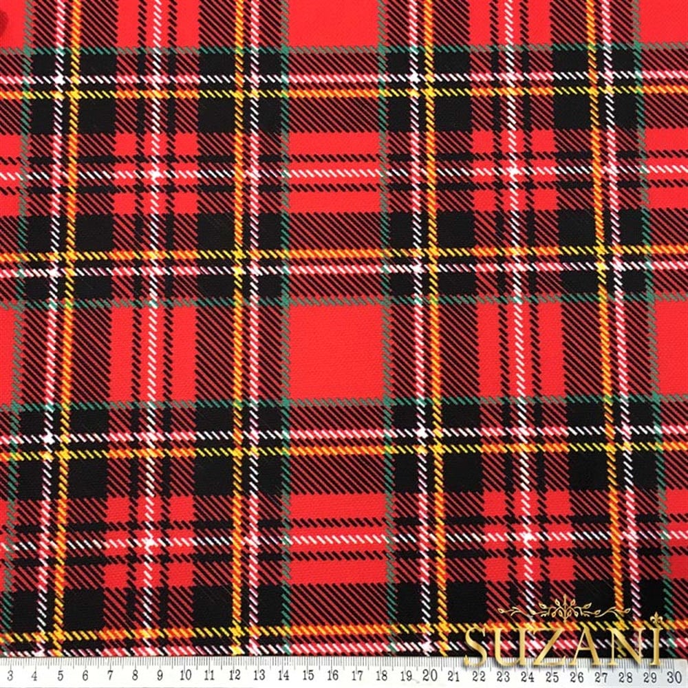 Yılbaşı Ekose Desenli Kumaş